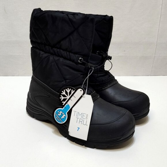 Time And Tru Winter Quilted Booties -5°F Rated Skid Resistant Women Size 7 NWT - Picture 1 of 10